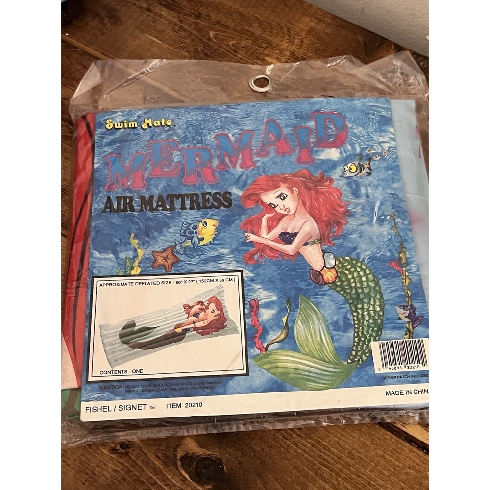 vintage Swim Mate Little Mermaid Air Mat  Inflatable Swimming Pool Raft RARE